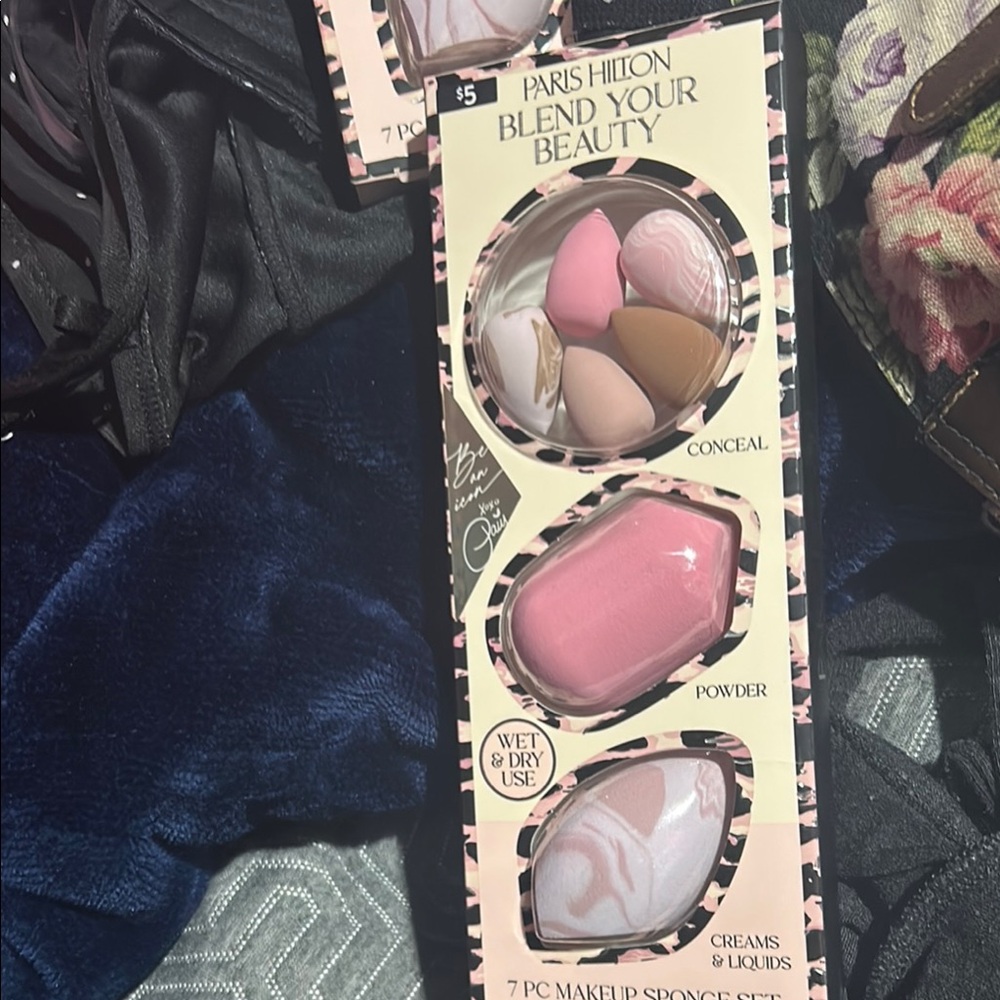 Paris Hilton Makeup Sponge Set - Pink and Brown